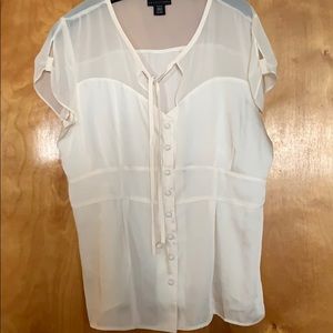 Women’s sheer off white blouse